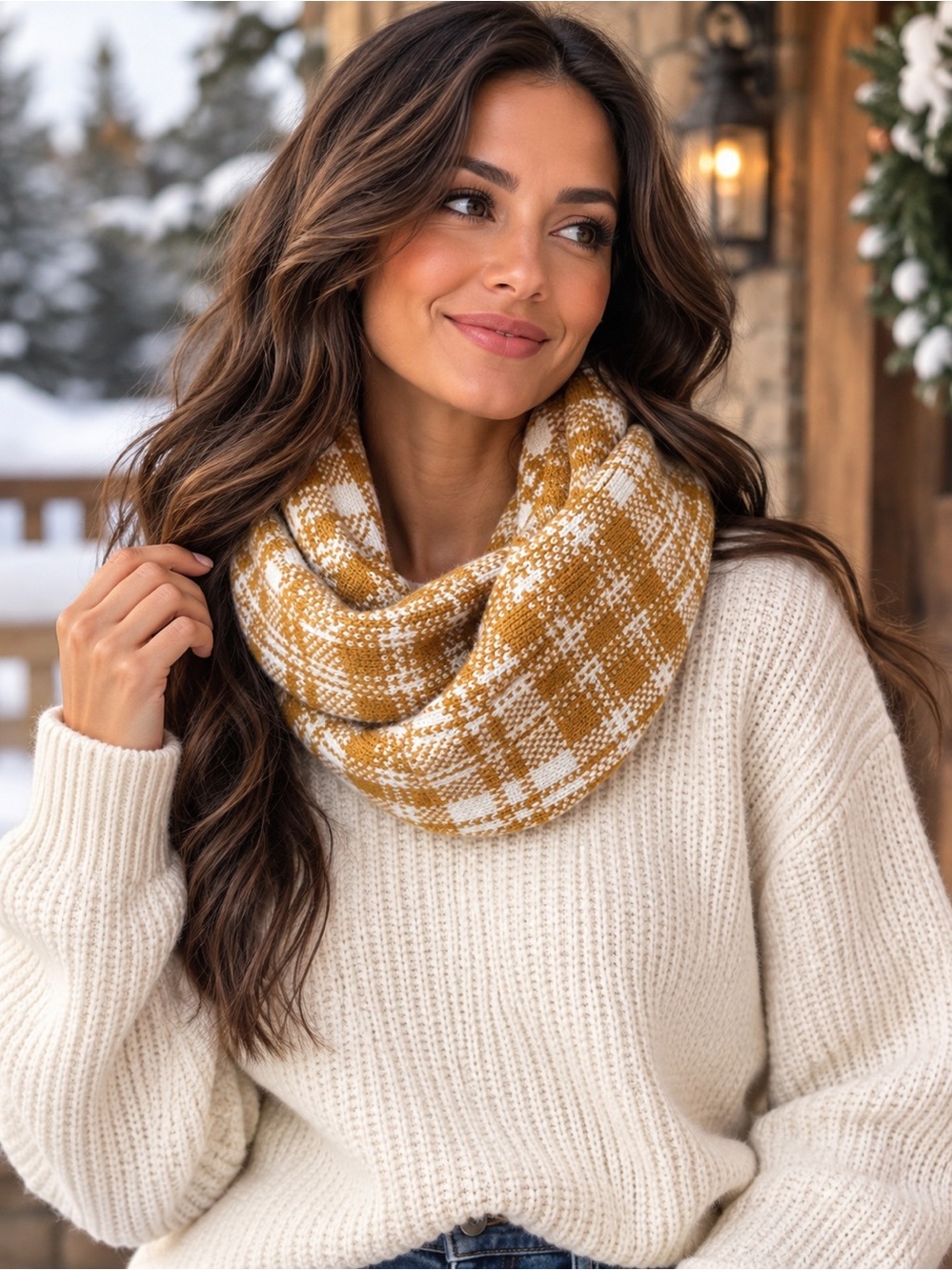 NWT Timberland Plaid Knit Scarf Unisex Cozy Gorpcore,Heritage